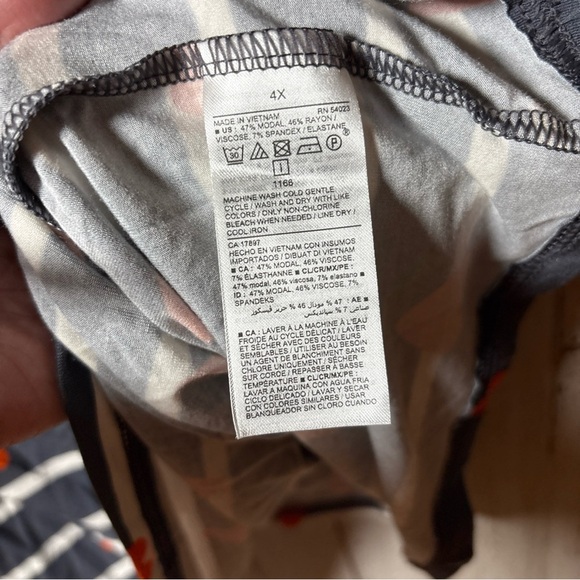 Sunday Sleep Tank From Old Navy Blue Stripe With Orange Hearts 4X - Picture 9 of 16